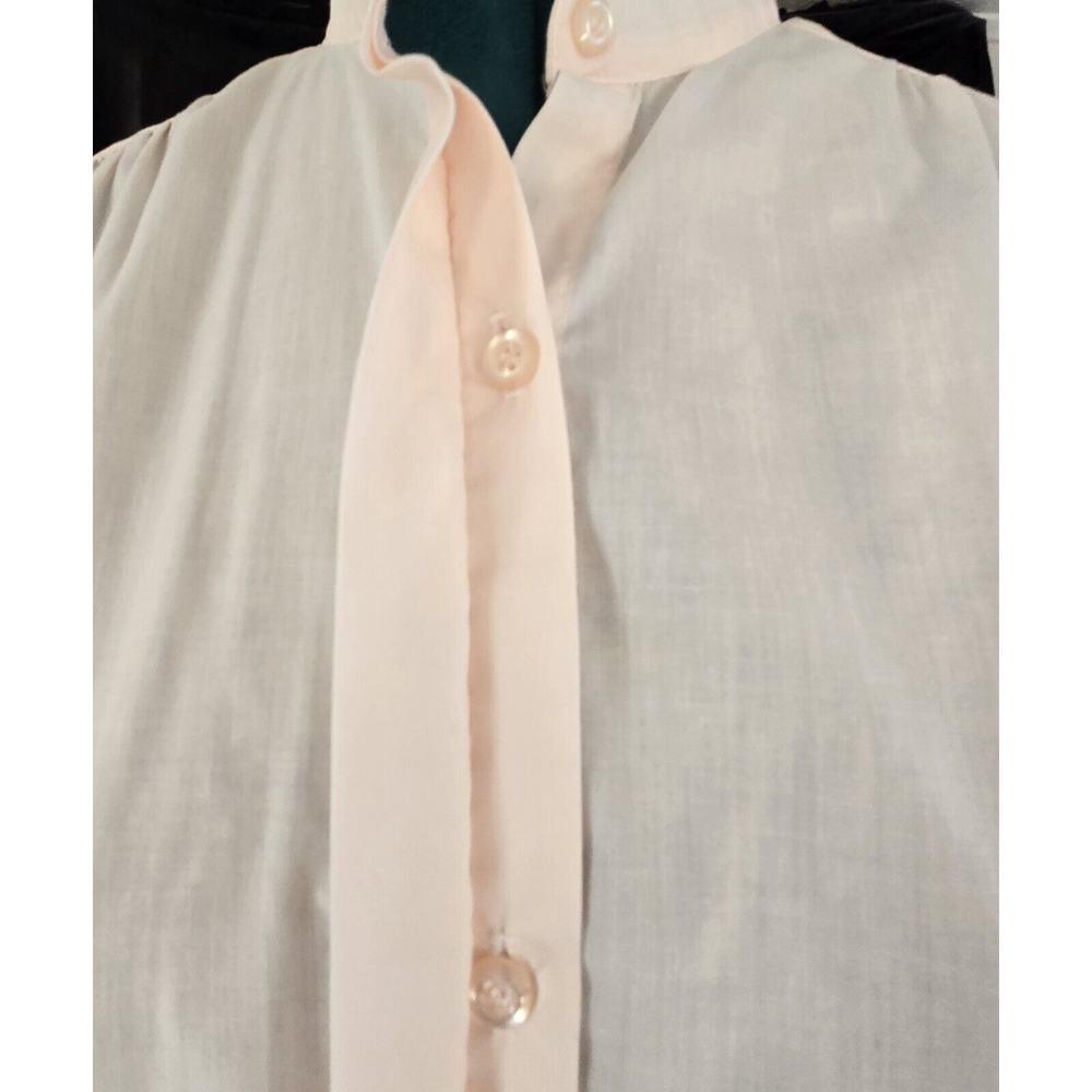Vintage‎ 80s Womens Honors Lg Pink Lace Collar Button Up Blouse Romantic Cottage - Picture 10 of 16